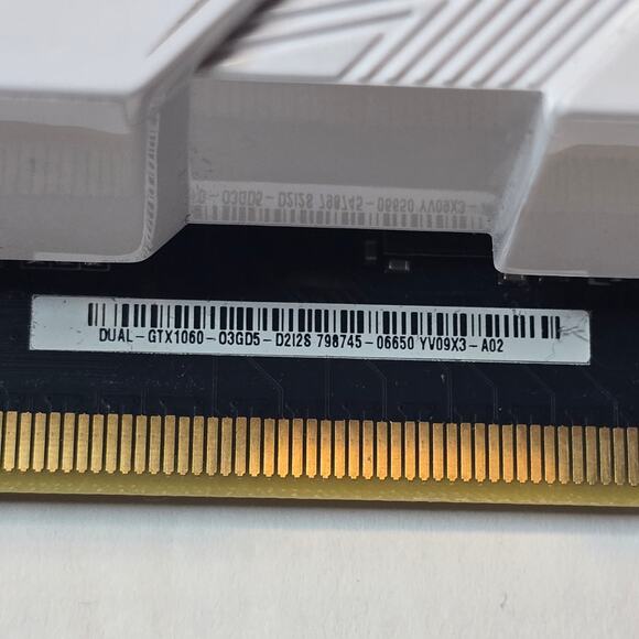 Asus GeForce GTX 1060 03G 3gb Dual Fan GPU White Graphics Card Video HDMI GDDR5 - Picture 3 of 8